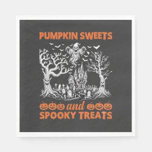 Pumpkin Sweets Spooky Treats Haunted Castle Ghost Napkin