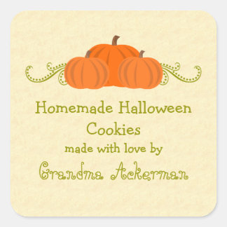 Pumpkin Swirls Halloween Baking Label Stickers