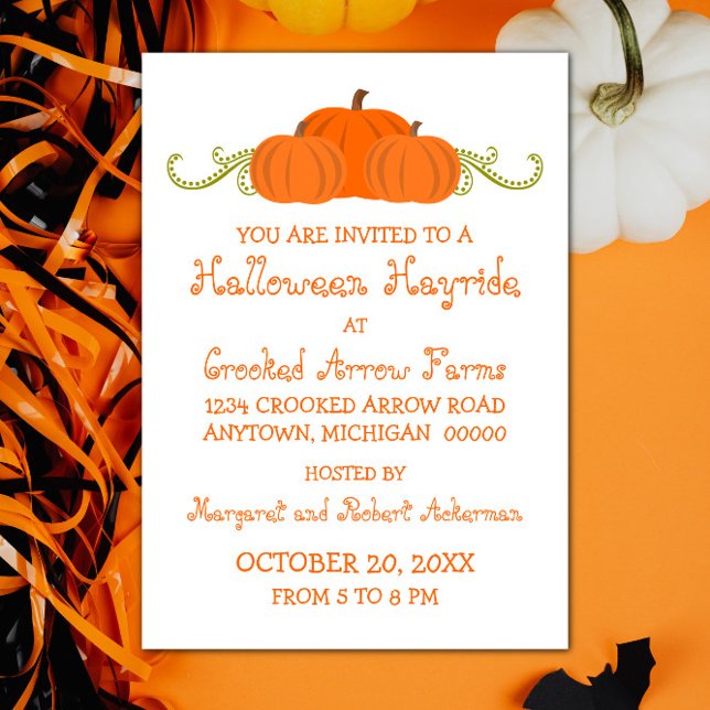 Pumpkin Swirls Halloween Party Invitation (Pumpkin Swirls Halloween Party Invitation)
