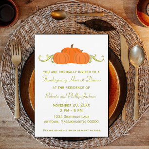 Pumpkin Swirls Thanksgiving Invitation