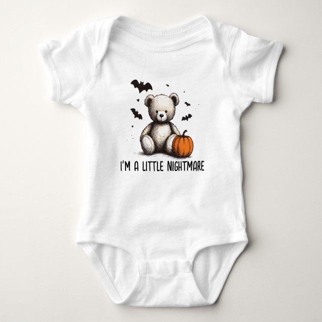 Pumpkin Teddy Baby Shower Bodysuit (Front)