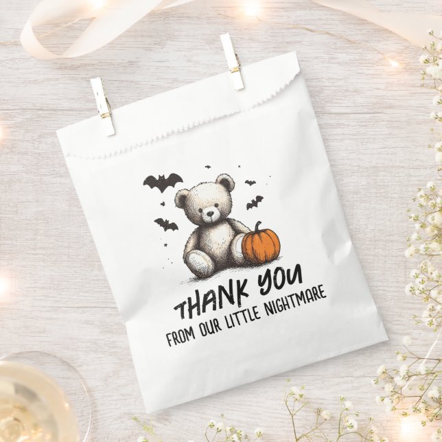 Pumpkin Teddy Baby Shower Favour Bags (Clipped)