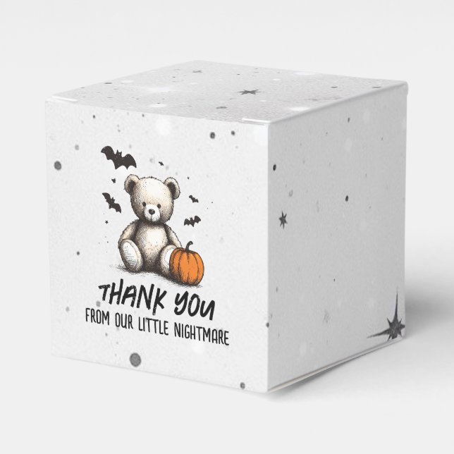 Pumpkin Teddy Baby Shower Favour Box (Front Side)