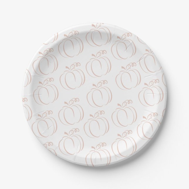 Pumpkin Terracotta Bohemian Earthy Baby Shower Paper Plate (Front)