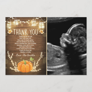 Pumpkin thank you card Rustic Fall Baby shower