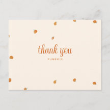 Pumpkin: Thank You Postcard