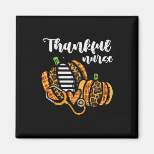 Pumpkin Thankful Nurse Thanksgiving Scrub Top Fall Magnet