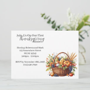 Pumpkin Thanksgiving Basket Invitation