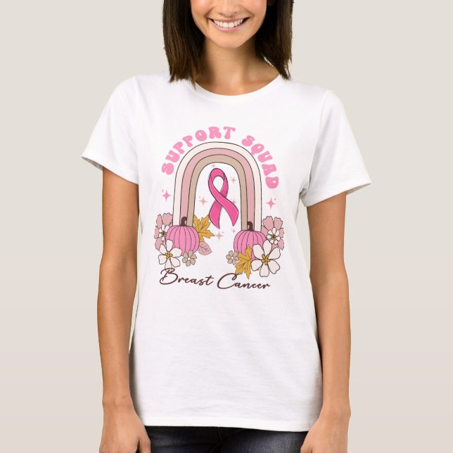  pumpkin Thanksgiving breast cancer  Awareness T-Shirt (Front)