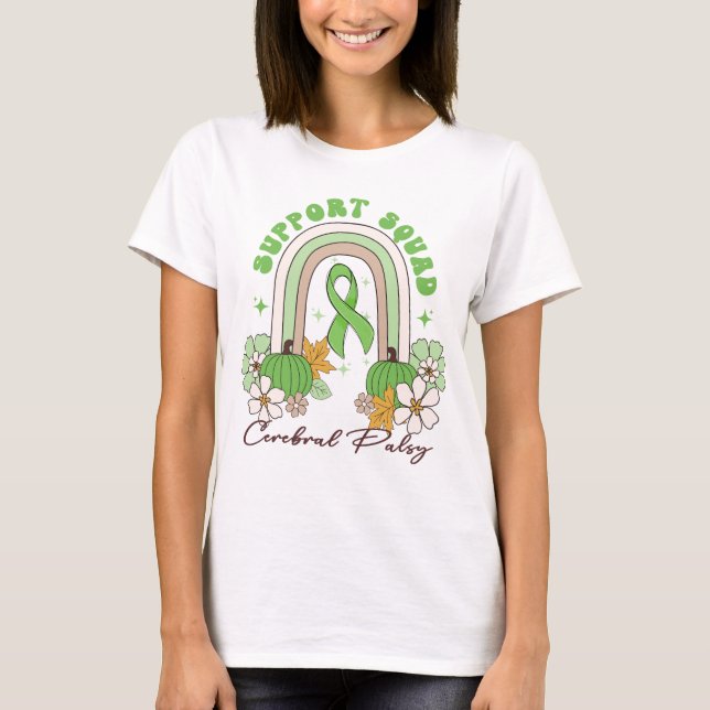 pumpkin Thanksgiving cerebral palsy Awareness  T-Shirt (Front)
