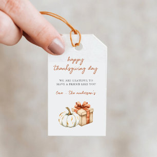 Pumpkin Thanksgiving Day Gift Tags