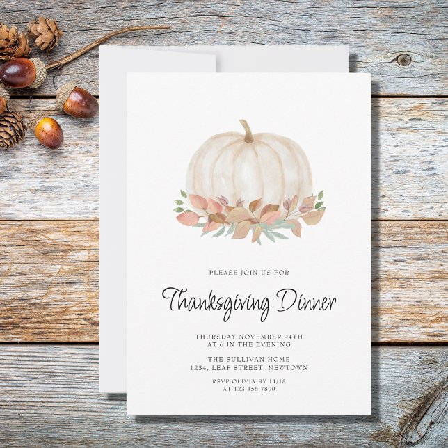 Pumpkin Thanksgiving Dinner Invitation (Creator Uploaded)
