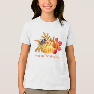 Pumpkin Thanksgiving Girls T-Shirt Tri-Blend Shirt