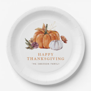 Pumpkin Thanksgiving Paper Plate