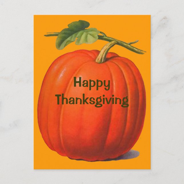 Pumpkin Thanksgiving Postcard (Front)
