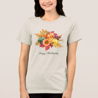 Pumpkin Thanksgiving Women's T-Shirt Tri-Blend Shirt