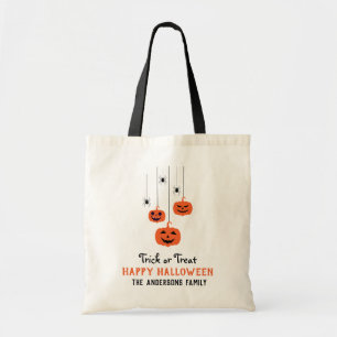 Pumpkin & The Spider Modern Script Happy Halloween Tote Bag