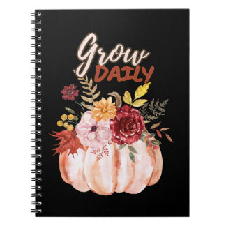 Pumpkin-themed- Grow Daily Quote Halloween Season Notebook