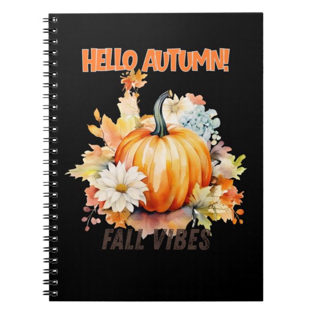 Pumpkin-themed Hello Autumn Notebook (Front)