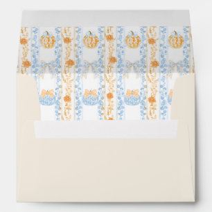 Pumpkin Toile Crest Elegant Boy Baby Shower Envelope