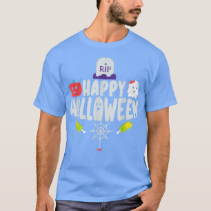 Pumpkin Tombstone Ghost Zombie Finger Spyder Happy T-Shirt