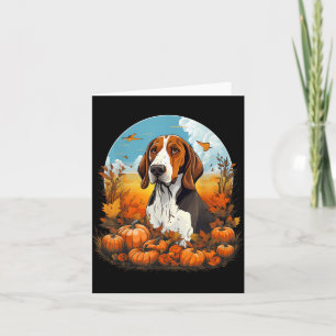 Pumpkin Treeing Walker Coonhound Dog Halloween Card