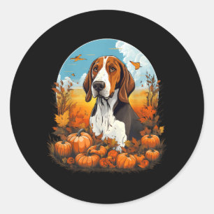 Pumpkin Treeing Walker Coonhound Dog Halloween Classic Round Sticker