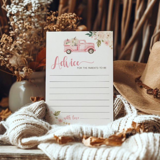 Pumpkin Truck Baby Shower Advice For The Parents Invitation (Creator Uploaded)