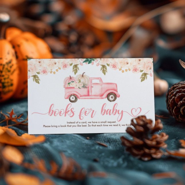 Pumpkin Truck Baby Shower Books For Baby Enclosure Card (Creator Uploaded)