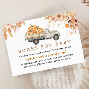 Pumpkin Truck  Baby Shower Fall Book for Baby Enclosure Card