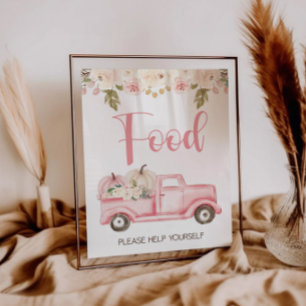 Pumpkin Truck Baby Shower Food Sign