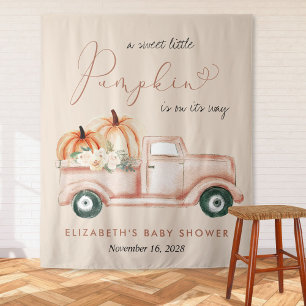 Pumpkin Truck Baby Shower Welcome Backdrop Tapestry