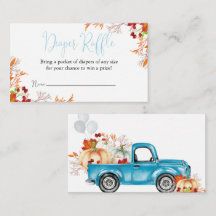 Pumpkin Truck Diaper Raffle Ticket Baby Shower