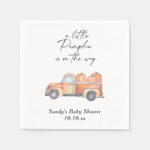 Pumpkin truck - Little pumpkin is on the way Napkin