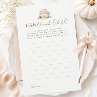 Pumpkin Truck Neutral Baby Shower Baby Bucket List