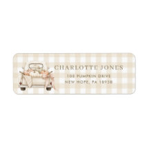 Pumpkin Truck Rustic Gingham Baby Shower Address