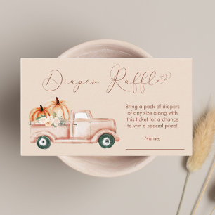 Pumpkin Truck Terracotta Baby Shower Diaper Raffle Enclosure Card