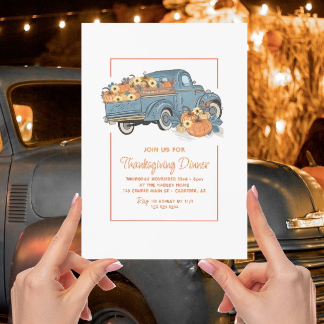Pumpkin Truck Thanksgiving Invitation (Creator Uploaded)