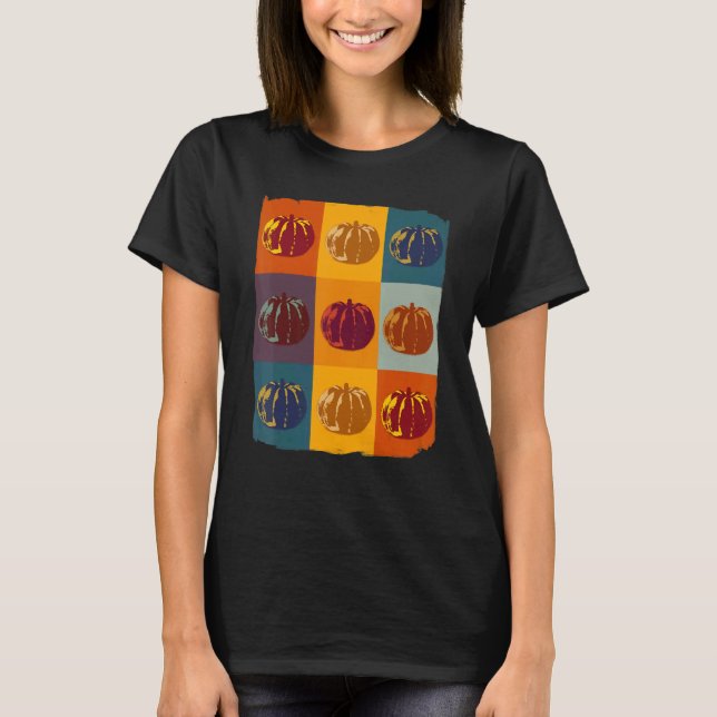 Pumpkin Tshirt, Retro Fall Lover Tee, Pop-Art Pump T-Shirt (Front)