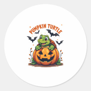 Pumpkin Turtle Classic Round Sticker