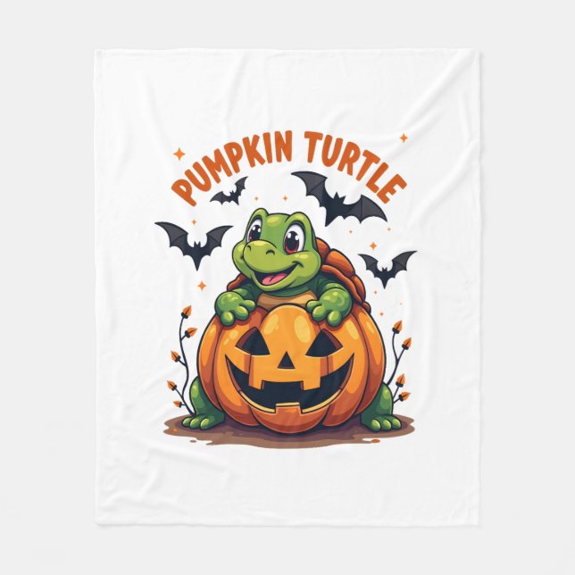 Pumpkin Turtle Fleece Blanket (Front)
