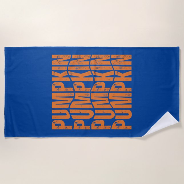 PUMPKIN TYPOGRAPHY GIFT BEACH TOWEL (Front)