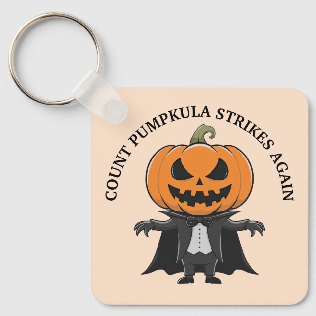 Pumpkin Vampire Key Ring (Front)
