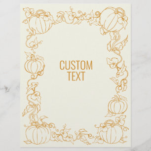 Pumpkin Vine Autumn Fall Thanksgiving frame custom Custom Letterhead