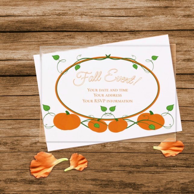 Pumpkin Vines Acrylic Invitation (Creator Uploaded)