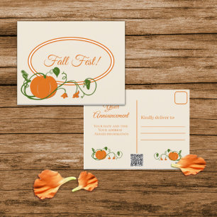 Pumpkin Vines Invitation Postcard