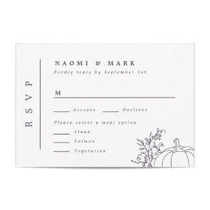 Pumpkin Vines Monogram Wedding RSVP Card