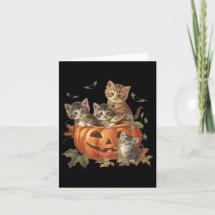 Pumpkin Vintage 90s Cat Retro Halloween  Card