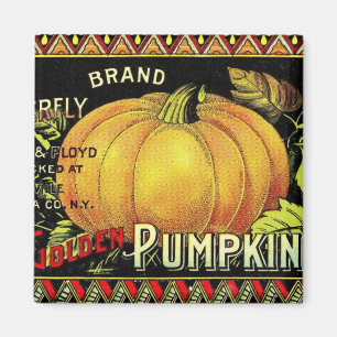 Pumpkin vintage label magnet
