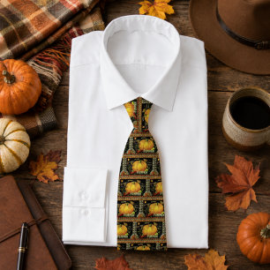 Pumpkin vintage label tie